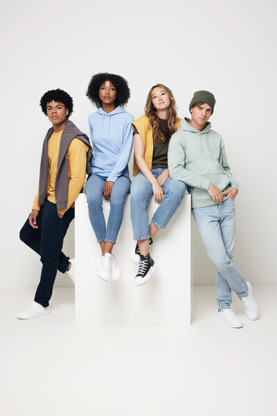 Iqoniq Zion Rundhals-Sweater aus recycelter Baumwolle - Ochre Yellow / XS