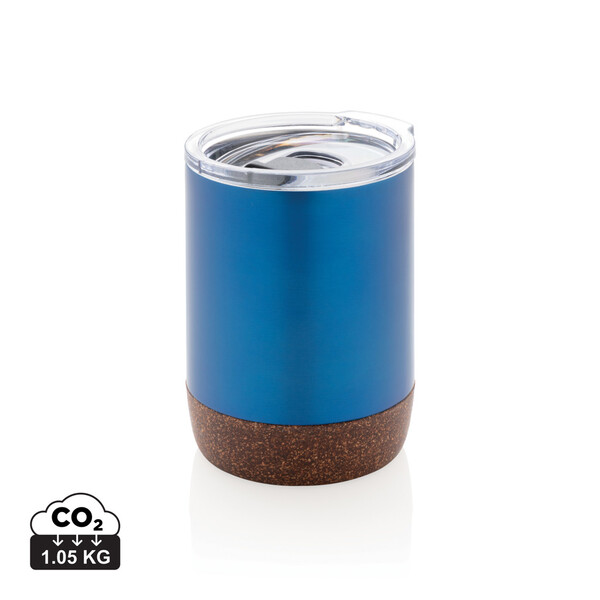 Petite tasse à café en liège et acier recyclé RCS - Bleu