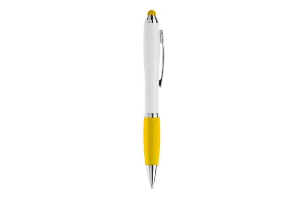 Ball pen Hawaï stylus hardcolour - White / Yellow