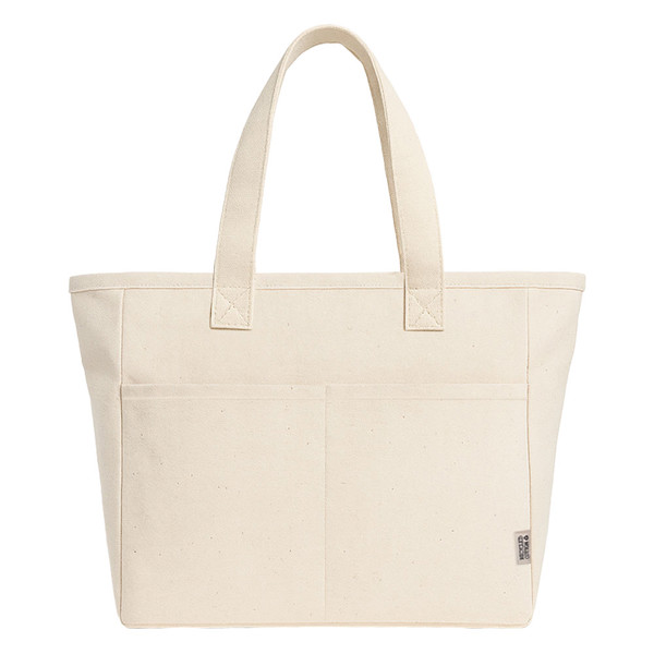 Recycled Cotton Bag 450 G/M2 With Long Handles And Double Front Pocket