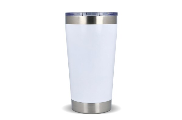 Keramična termo skodelica Cango, 500 ml, reciklirano jeklo - Bela