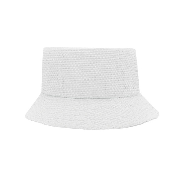 Paper straw bucket hat Bilgola+ - White