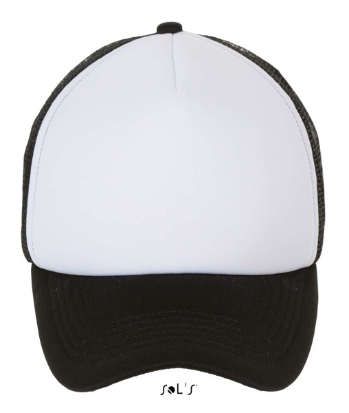 Sol's Bubble - Five Panel Mesh Cap - White / Black