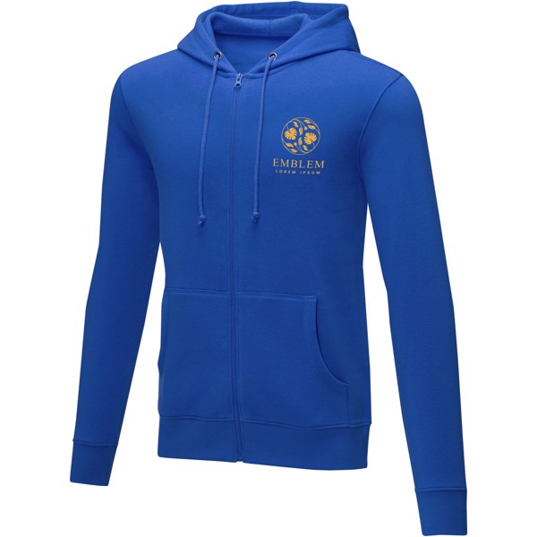 Felpa con cappuccio full zip da uomo da 240 g/m² Charon - Blu / M