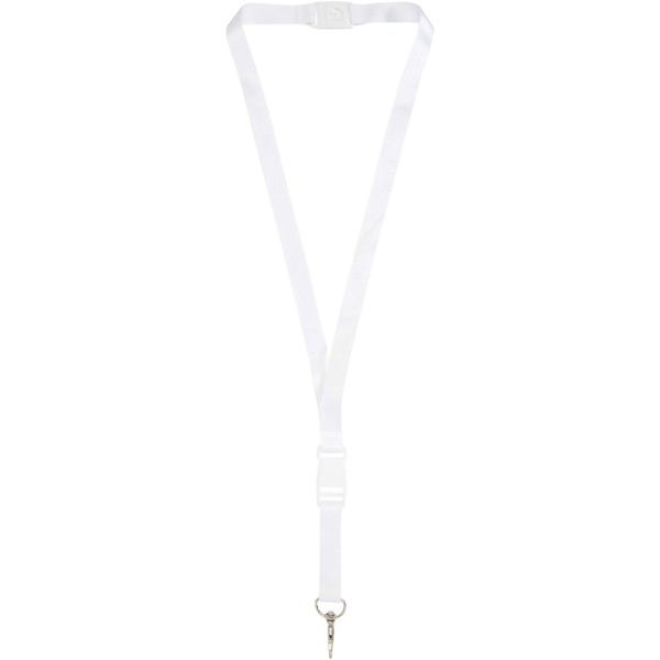 Balta plnobarevný lanyard - oboustranný - Bílá / Bílá / 15mm