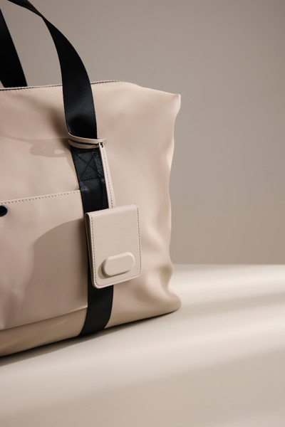 VINGA Baltimore RCS Luggage Tag With Finder Dual - Greige