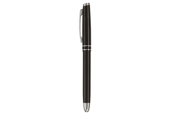 Pen set 2 stripes barrel metal - Black