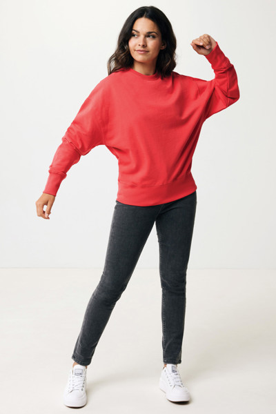 Sweater à col rond en coton recyclé Iqoniq Kruger - Luscious Red / XXXL