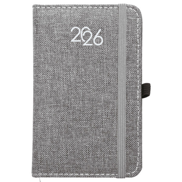 Agenda Tascabile Settimanale 2026, Copertina Rigida In Pet Riciclato Con Effetto Mélange - Grigio