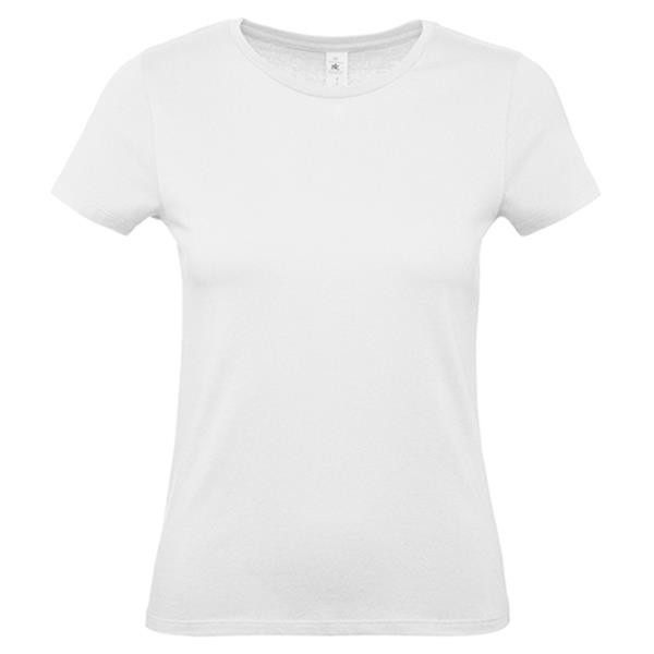 T-Shirt B&C #E150 Women - 100% Algodão (Investindo Em Better Cotton) - Branco / S