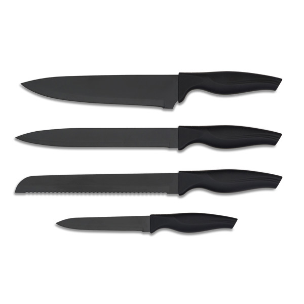 Akita set of knives on a magnetic block - Black