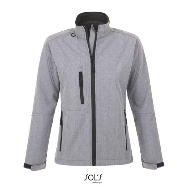 ROXY WOMEN SOFTSHELL ZIPPED - Grey Melange / XL