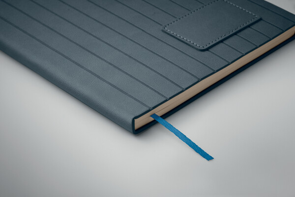 Bloco de notas A5 em PU fumado Tintray - Azul
