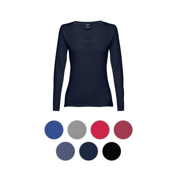 THC BUCHAREST WOMEN. T-shirt ceinturé à manches longues pour femmes en coton - Vert Pastel / XXL