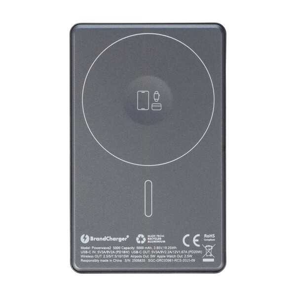 BrandCharger power bank Powerwave 2 | Recycled | 5,000 mAh