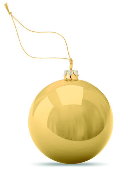 Happy Ball Christmas bauble 6 cm PP - Gold