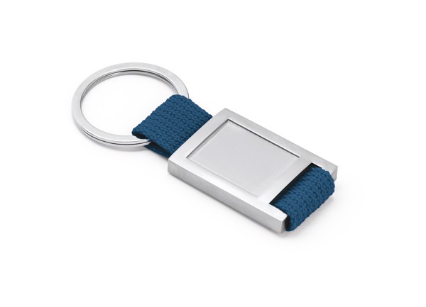 ANCHOR. Keyring in metal and webbing - Blue