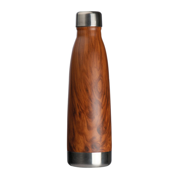 Stainless Steel Bottle with Wooden Look Tampa 500