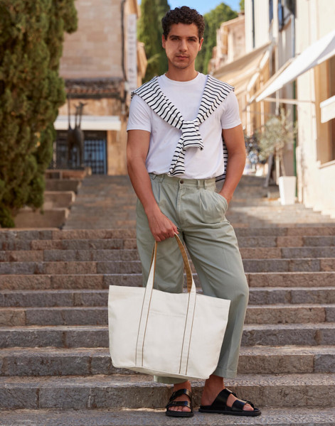 Courtside Large Tote - Soft White / Bottle Green / ONE SIZE