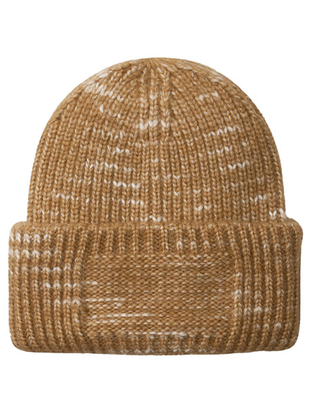 Chunky Knitted Patch Beanie - Espresso Haze