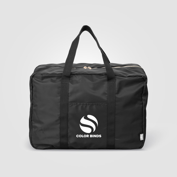 Aurelia Recycled Dual Compartment Travel Duffel - 33L - Black / Silkscreen
