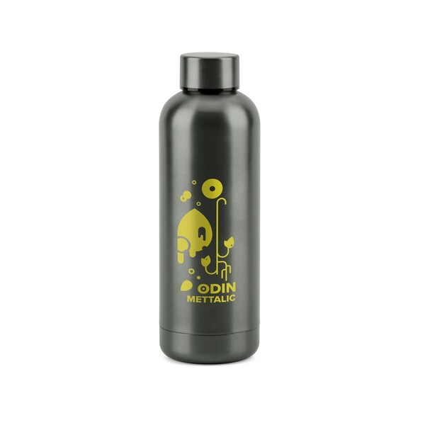 ODIN METTALIC. Láhev z 90% recyklované nerezové oceli 550 mL - Ocelově Šedá