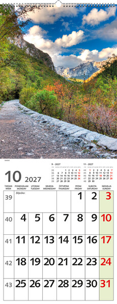 Uski zidni kalendar – Čarobna Hrvatska
