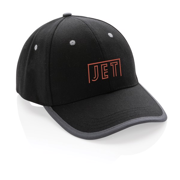 Impact AWARE™ Brushed rcotton 6 panel contrast cap 280gr - Black