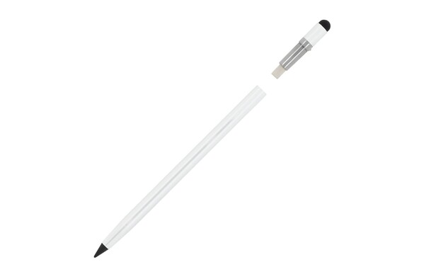 Crayon en aluminium longue durée avec gomme - Blanc