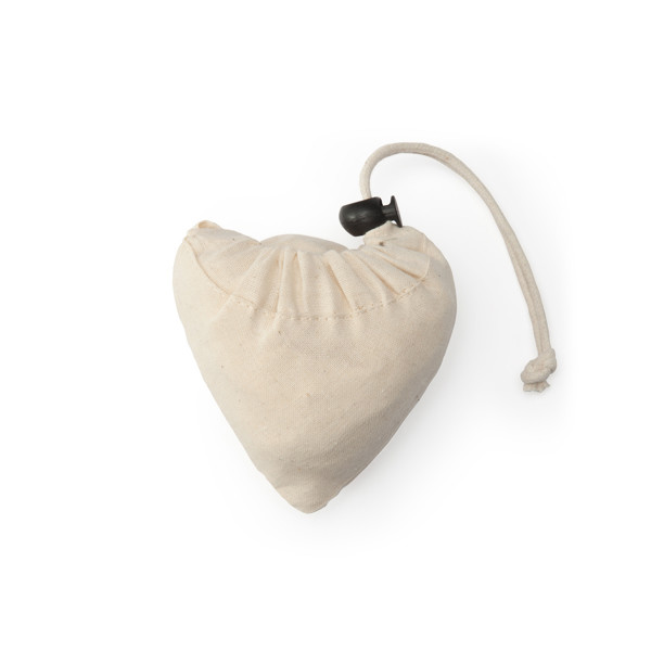 Foldable personalised cotton bag with drawstring folding
