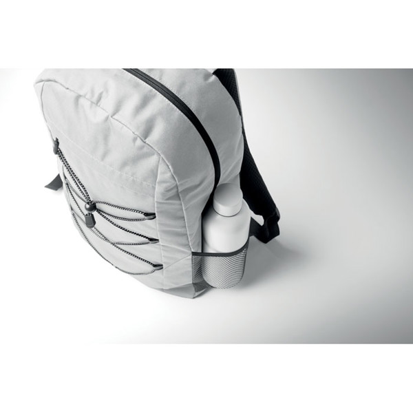 600D RPET polyester backpack Hige - White