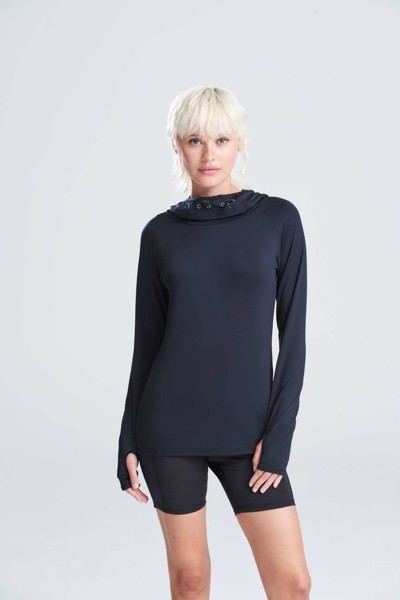 Women's Cool Cowl Neck Top - Grey Melange / XL