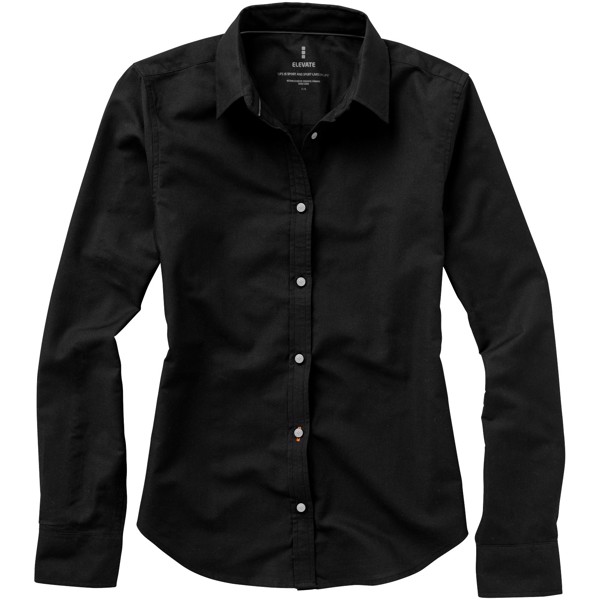 Camisa tipo Oxford de manga larga de mujer "Vaillant" - Negro intenso / L