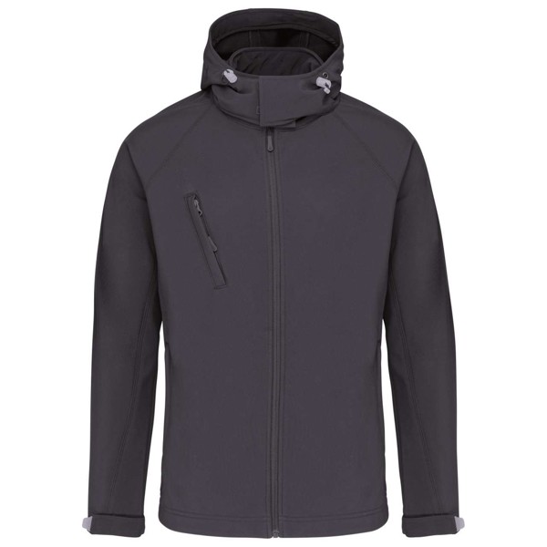 Men's Detachable Hooded Softshell Jacket - Titanium / 4XL
