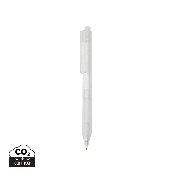 X9 frosted pen with silicone grip - White