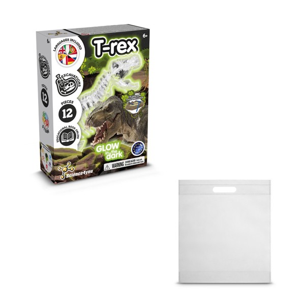 Fossil Excavation Kit IV. Jogo didático fornecido com saco de oferta em non-woven (80 g/m²) - Branco