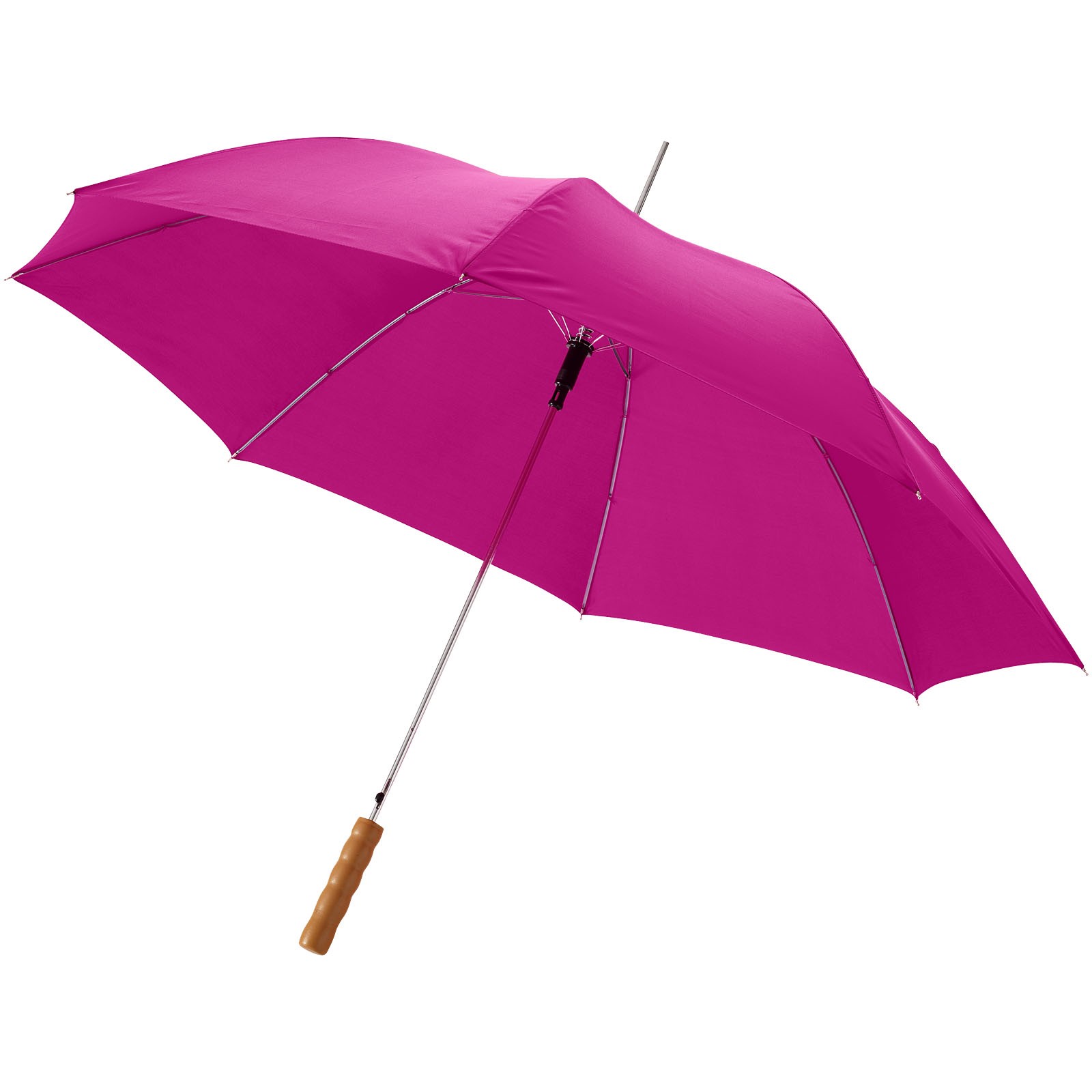 Lisa 23" auto open umbrella with wooden handle - Magenta