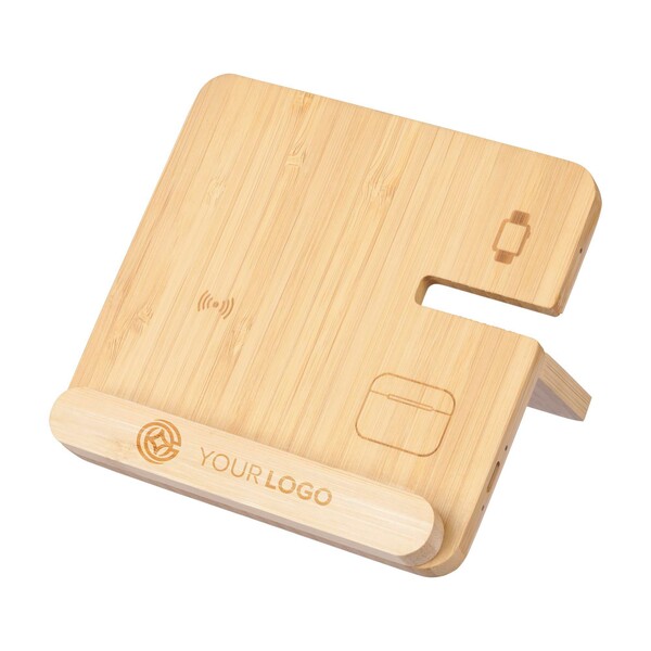 Chargeur sans fil Tribu | Bambou recyclé | 3-en-1