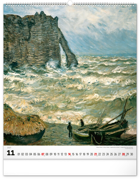 Notique Nástěnný Kalendář Claude Monet 2027, 48 x 56 cm