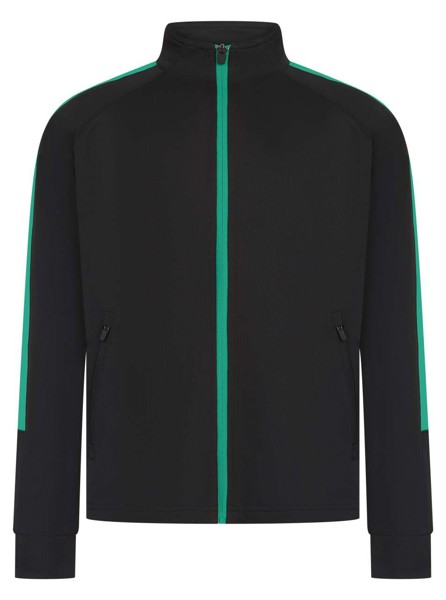 Kids' Knitted Tracksuit Top - Black / Emerald / 9/10