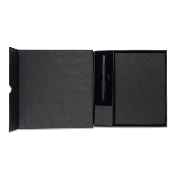 Solene gift set notebook and pen - Black