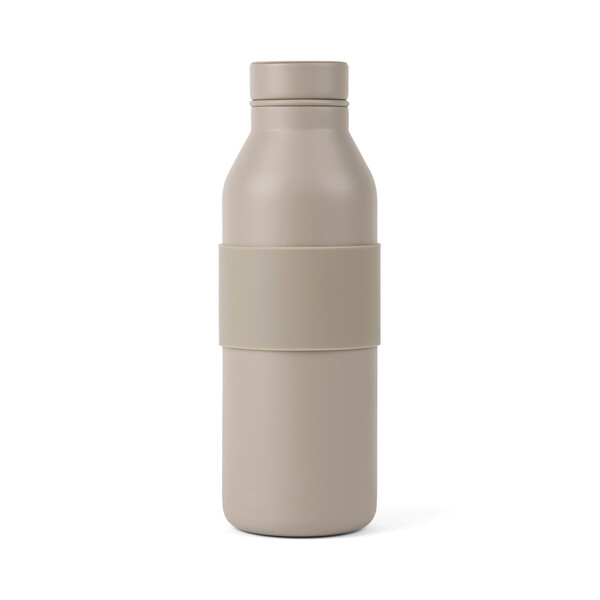 VINGA Niro RCS nerezová fľaša so silikónovým úchytom 500 ml - Béžová