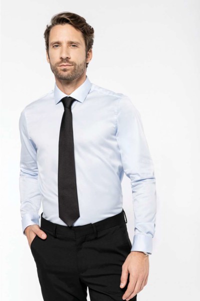 Men's Long-Sleeved Twill Shirt - White / L