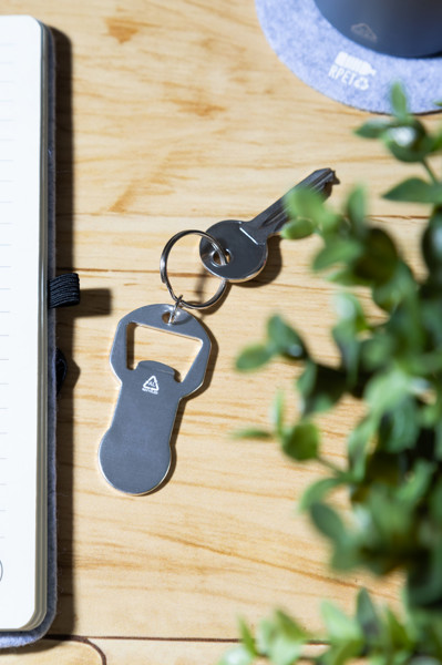 Bottle Opener Keyring Biropi - Silver