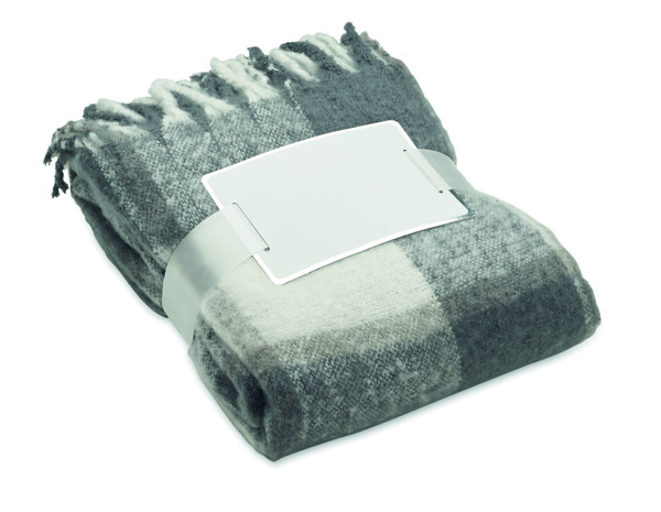 Coperta in mohair a scacchi Quet - Grigio
