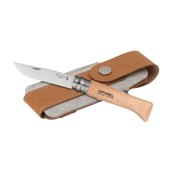 Opinel Inox No 08 pocket knife | With belt pouch