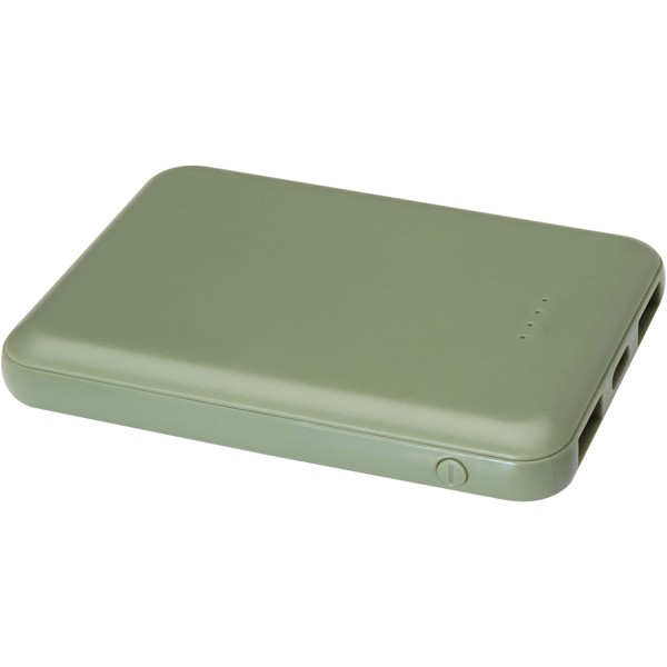 Power bank da 5000 mAh di Tipo C in plastica riciclata Asama - Verde melange