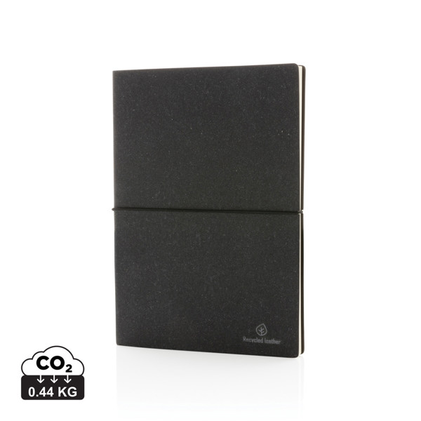 A5 GRS recycled leather notebook - Grey