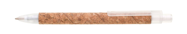 Kemični svinčnik Kork, površina plute, 138 mm - Bela