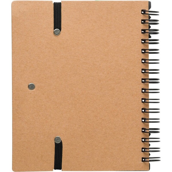 Memo holder, notebook, ball pen, ruler, sticky notes - black